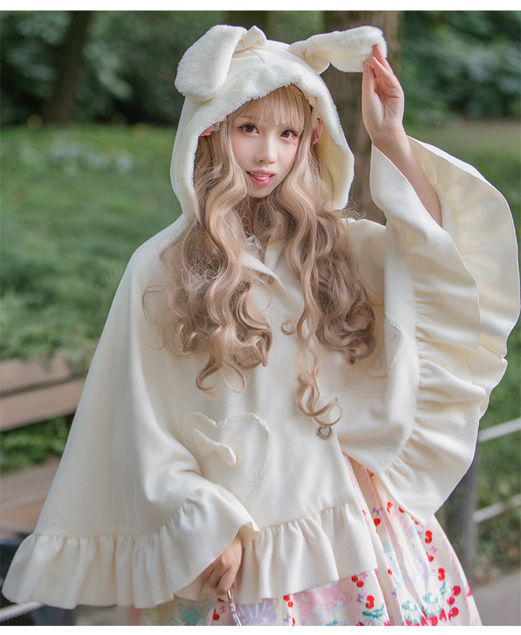 Blusa de Frio Jeffinha Capa com Orelhas de Coelho ⊹ ࣪ ˖
