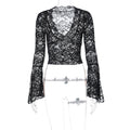 Lace Top Manga Longa Pérola ⊹ ࣪ ˖